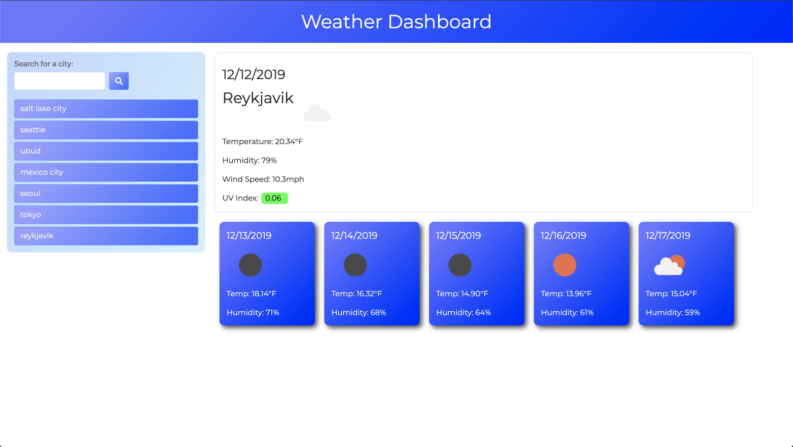 Weather Dashboard